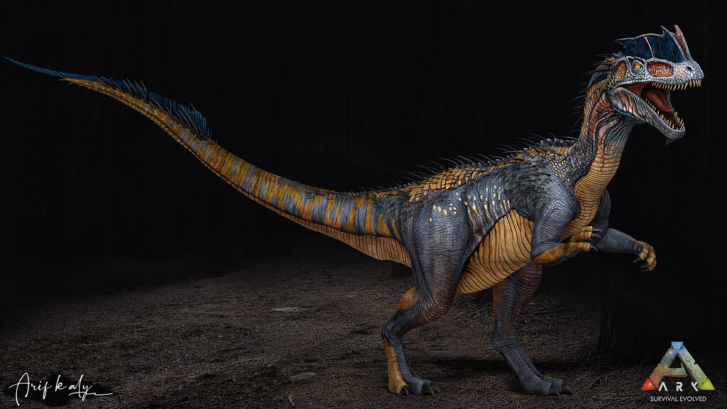 realistic dilophosaurus