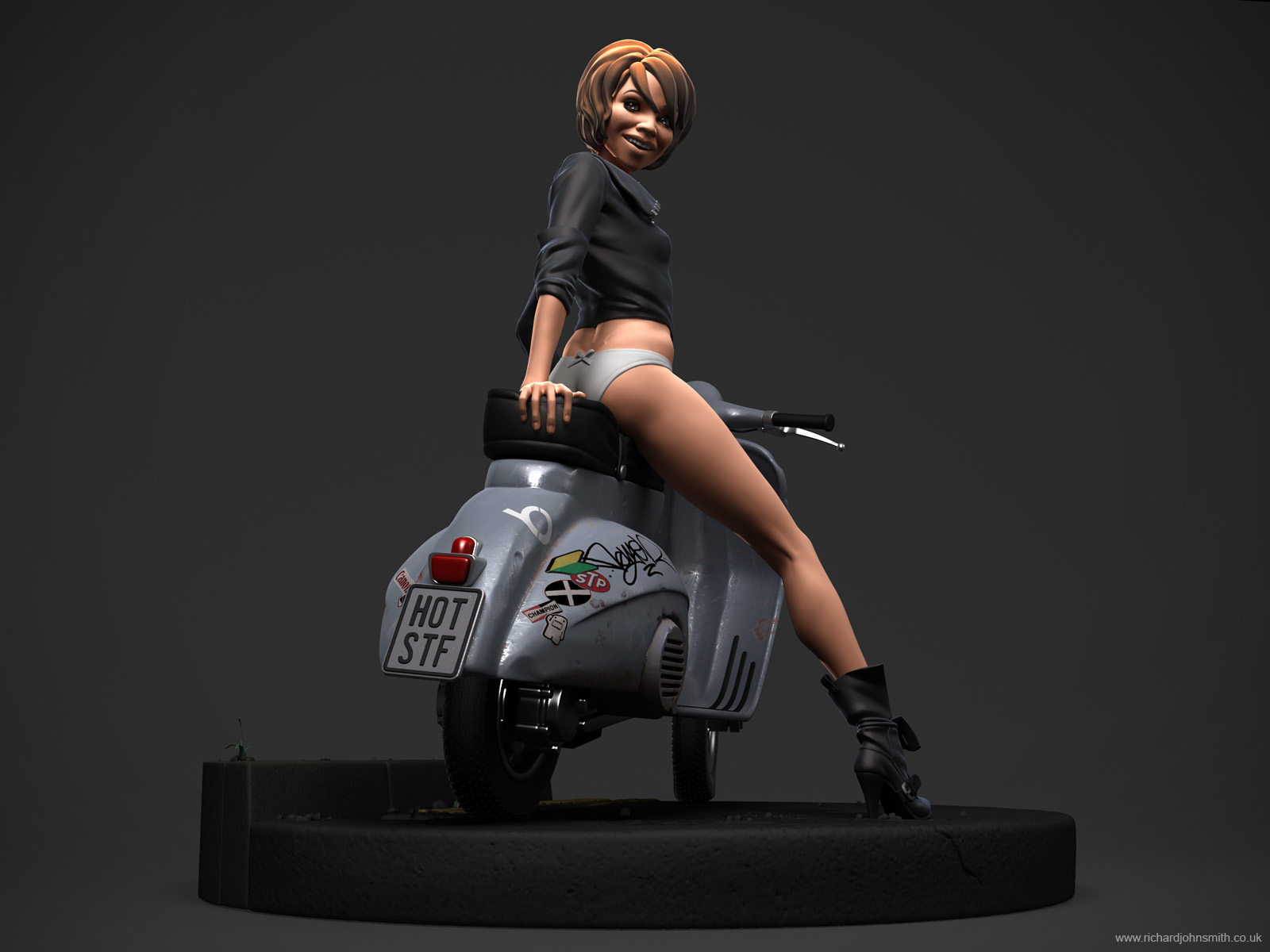 Hot Stuff! - Scooter Girl Pin Up - ZBrushCentral