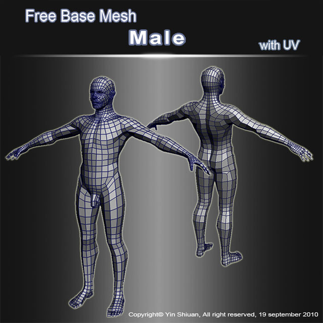 Free base mesh_Male & Male head - ZBrushCentral