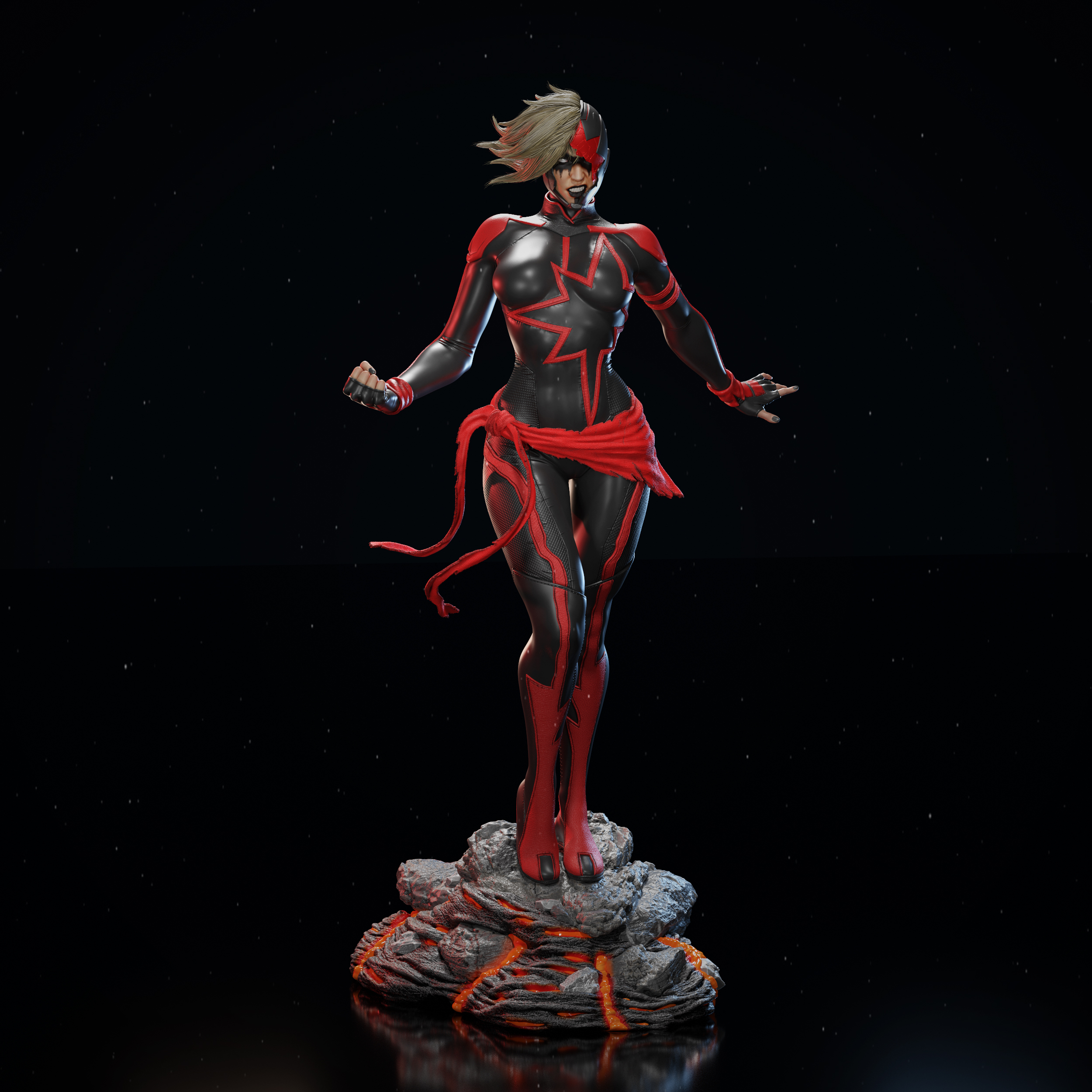 Dark Captain Marvel Statue - ZBrushCentral