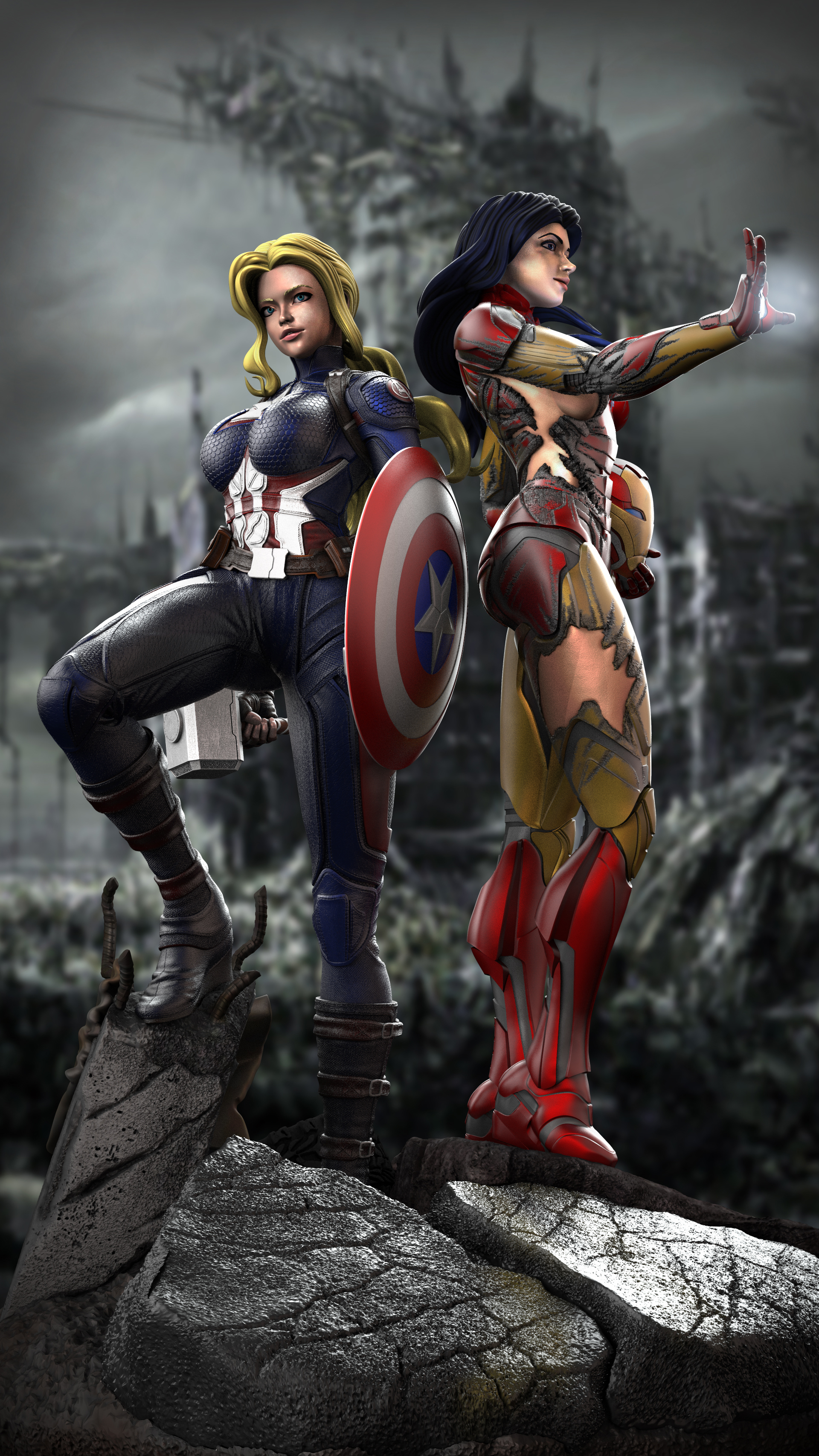 She Cap & Iron Woman Fan Art - ZBrushCentral