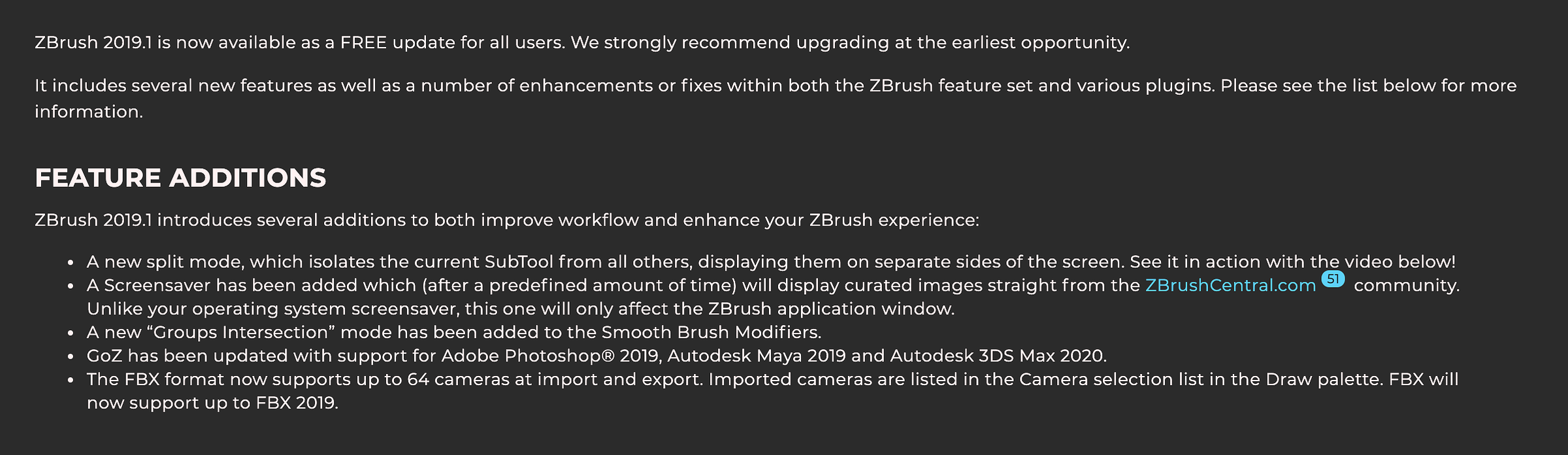 import settings from zbrush 2018 to 2019