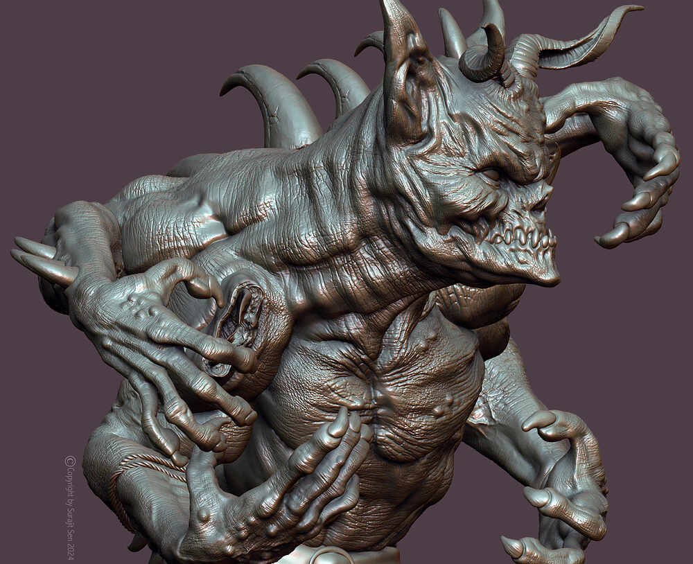 4_Orcax_Creature_Digital_Sculpture_SurajitSen_Dec2024_WIP1