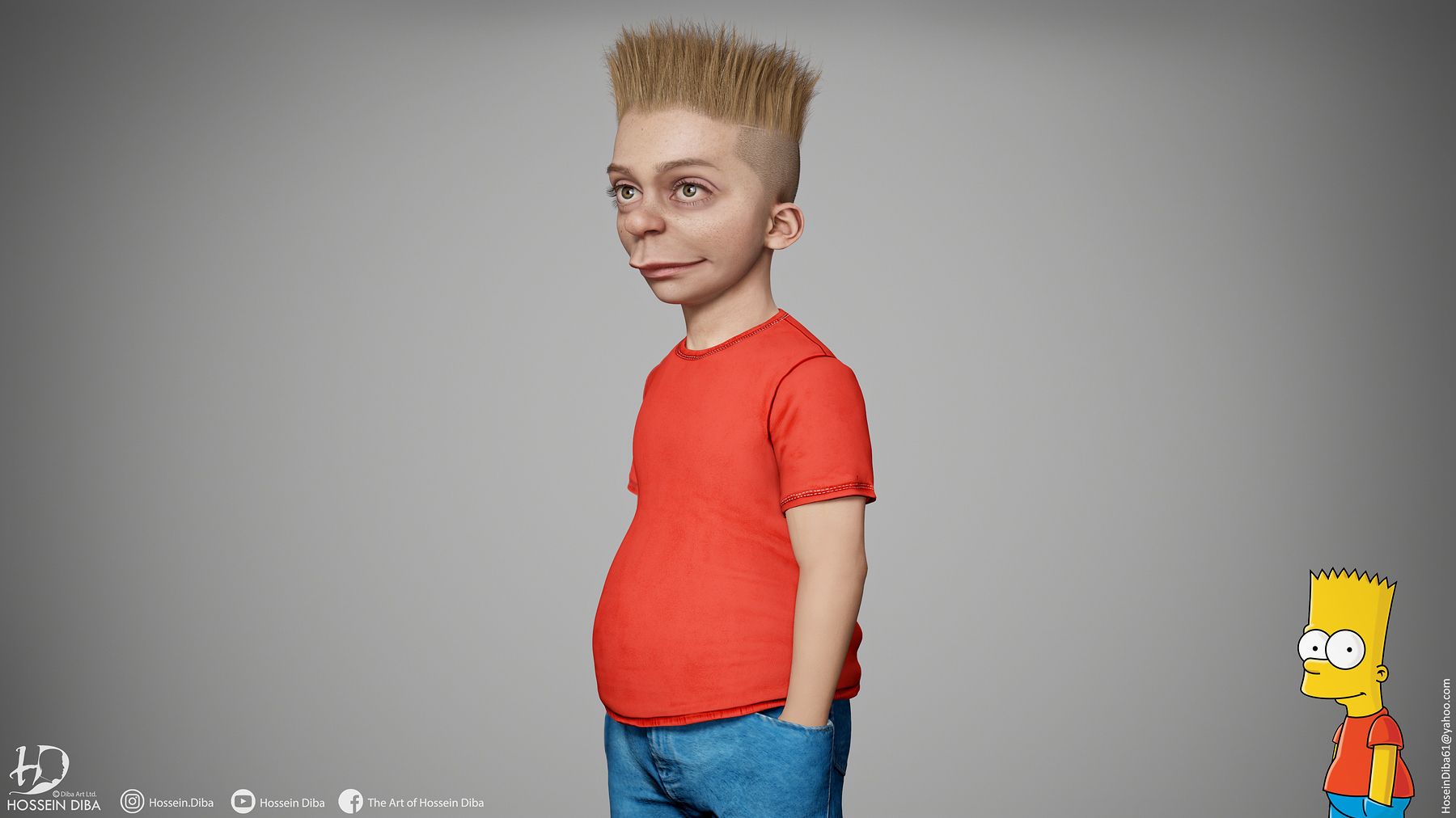 3D Model of Bart Simpson(Real time) - ZBrushCentral