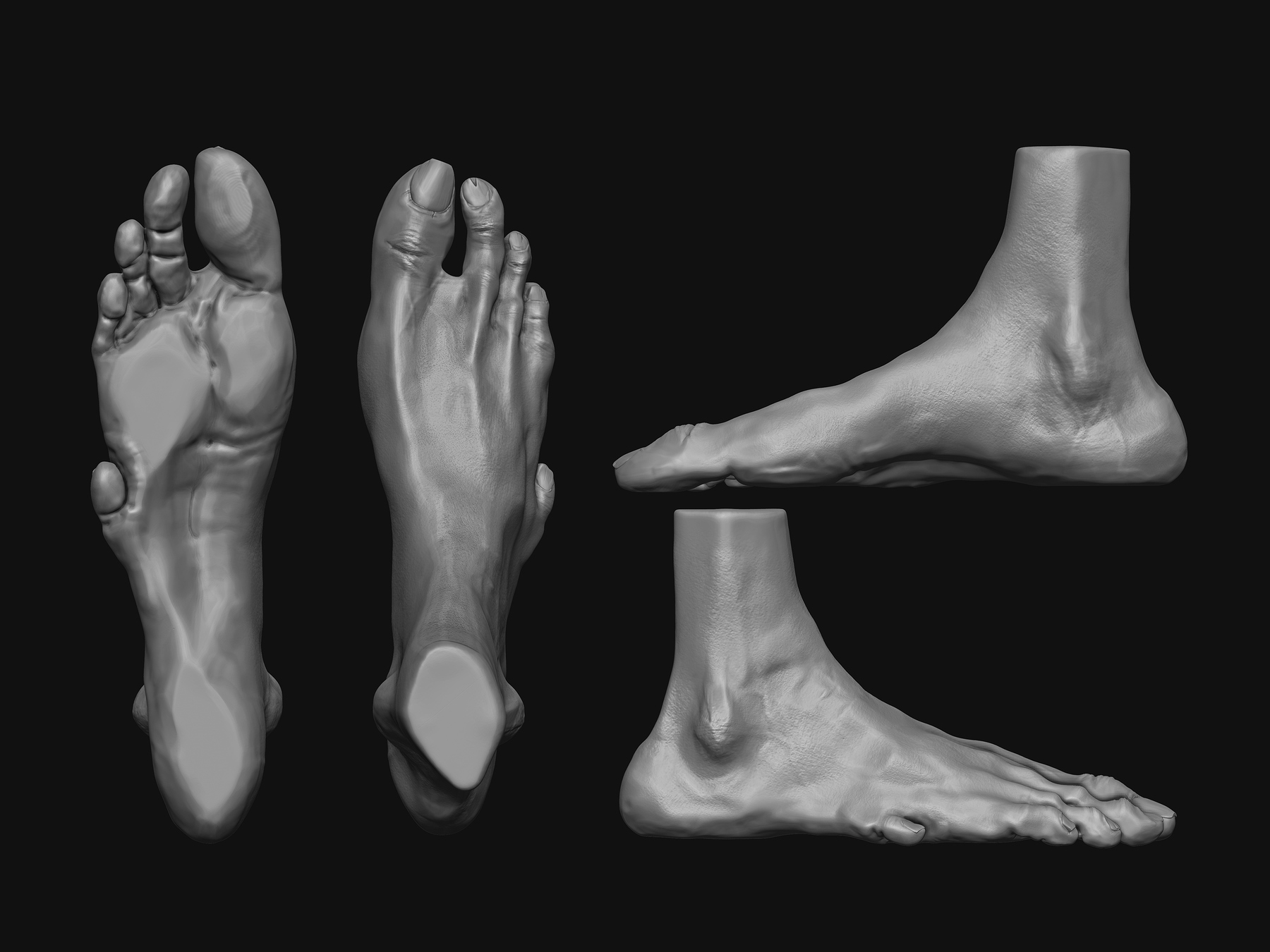 sculpting feet in zbrush