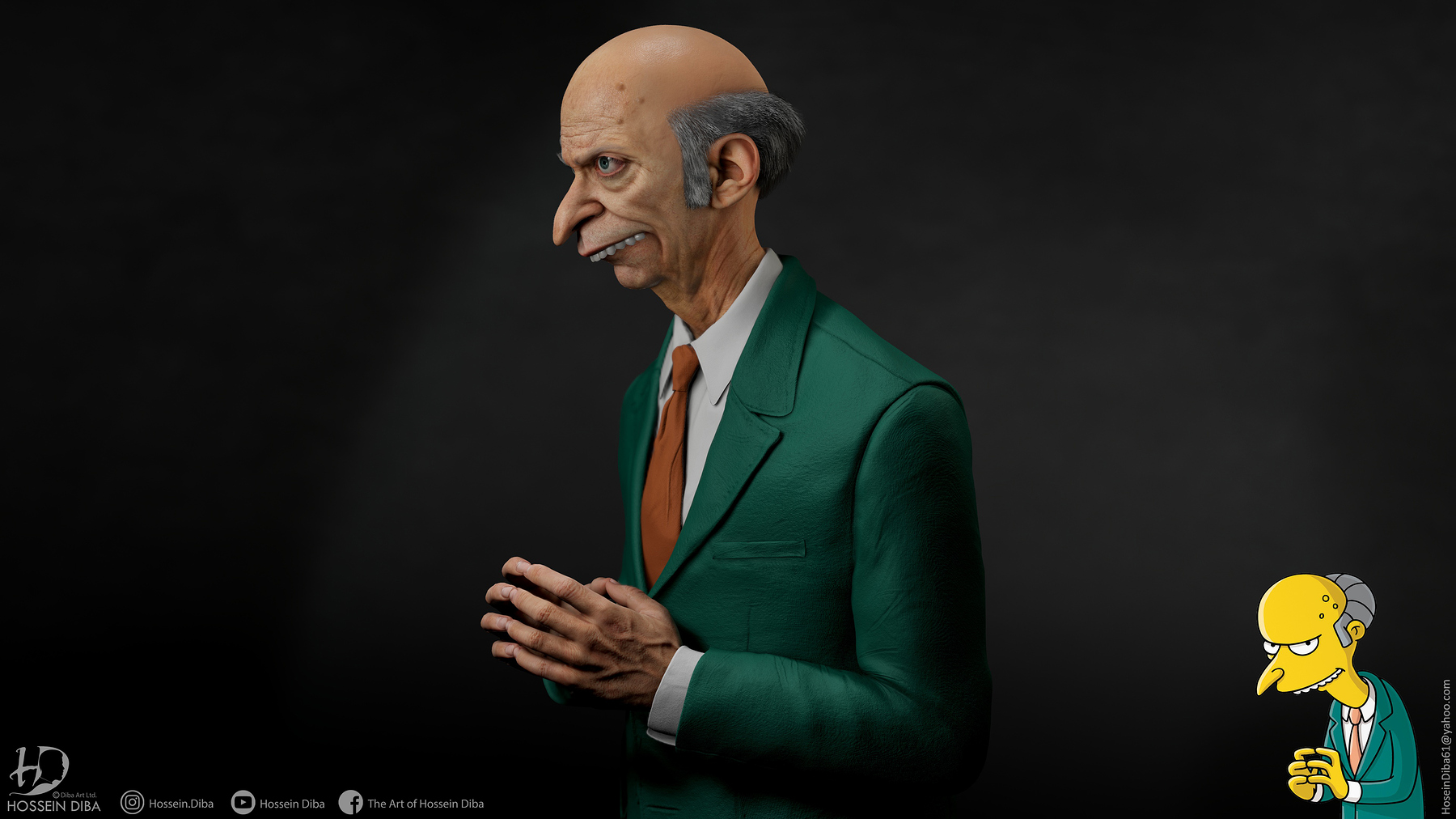 3D Model of Mr. Burns(Real time) - ZBrushCentral