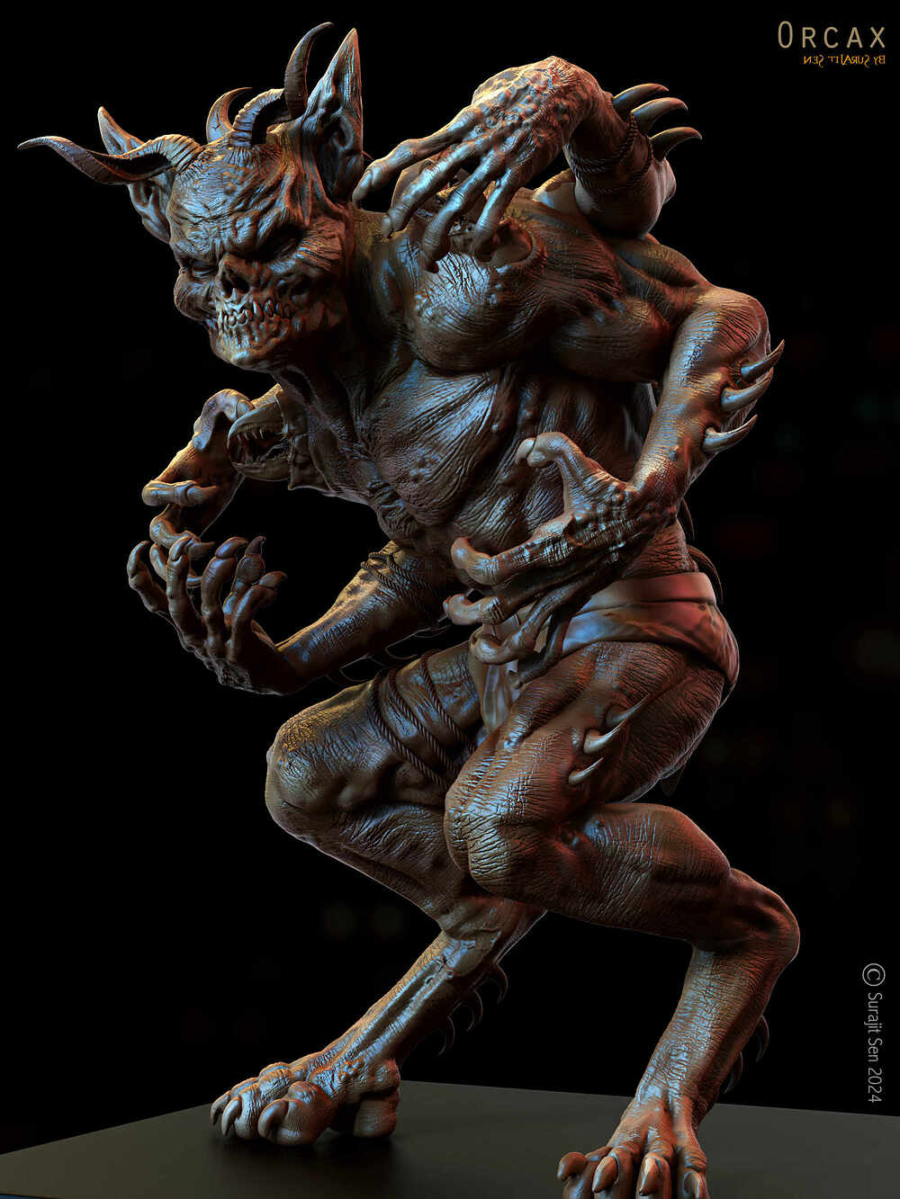 2_Orcax_Creature_Digital_Sculpture_SurajitSen_Dec2024A