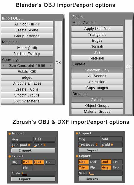 Blender<->Zbrush OBJ import/export - ZBrushCentral