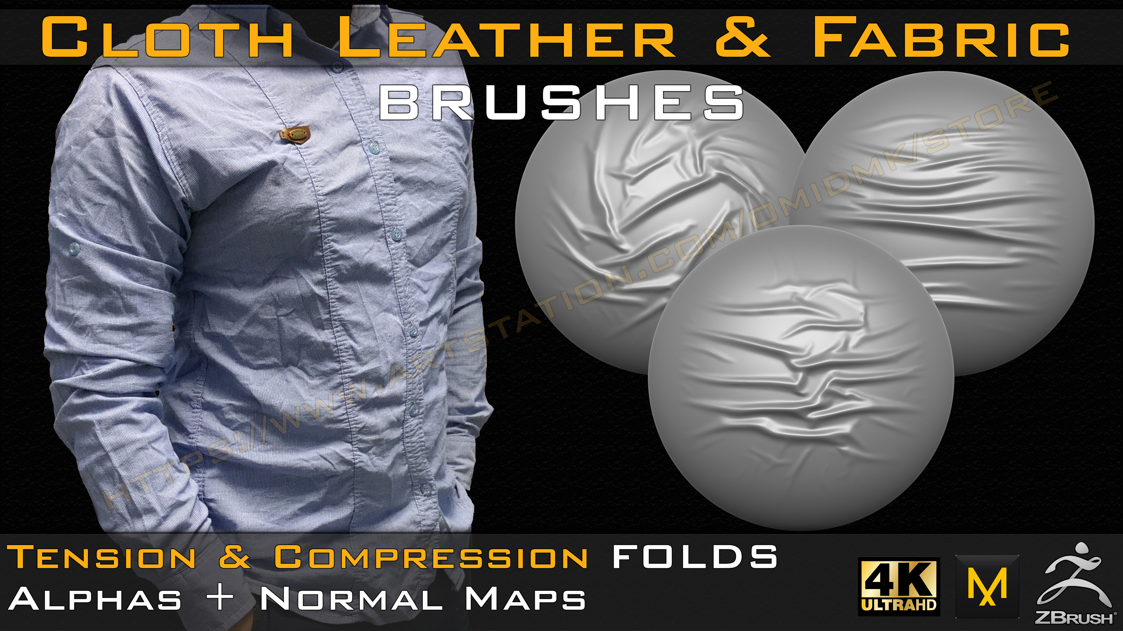 50 cloth Leather & Fabric Brushes (4k) - ZBrushCentral