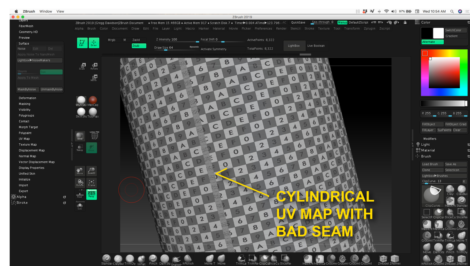 UV map seam on cylinder - ZBrushCentral