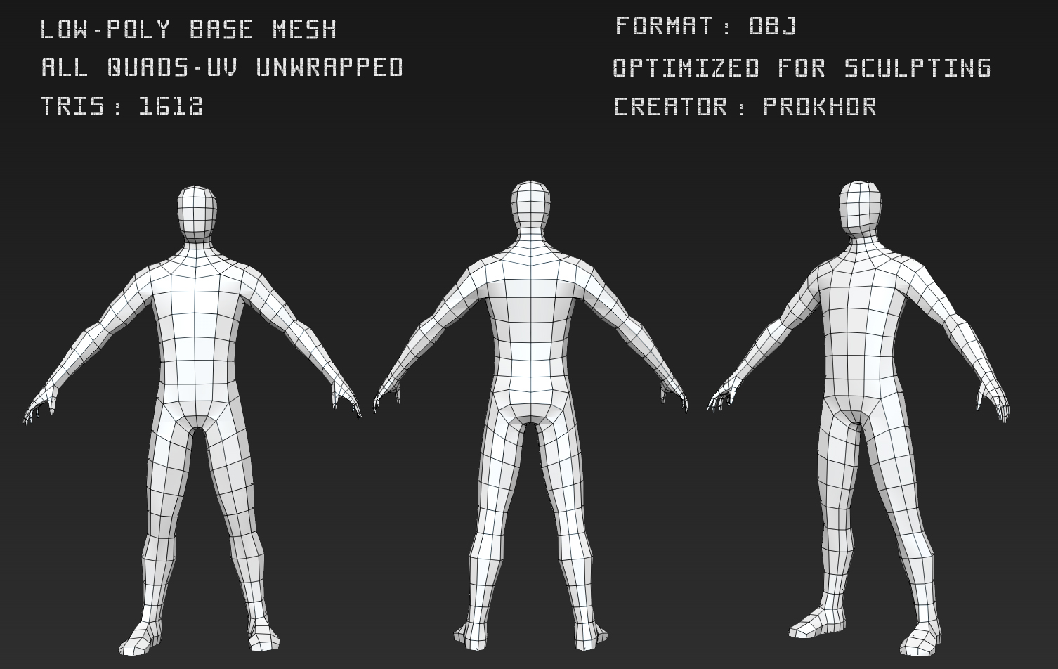 Low Poly Base Mesh - ZBrushCentral