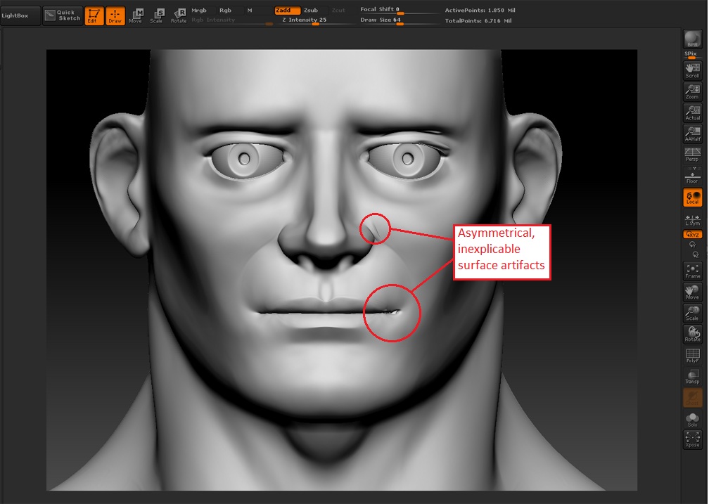 how to get rid of small artifacts in zbrush