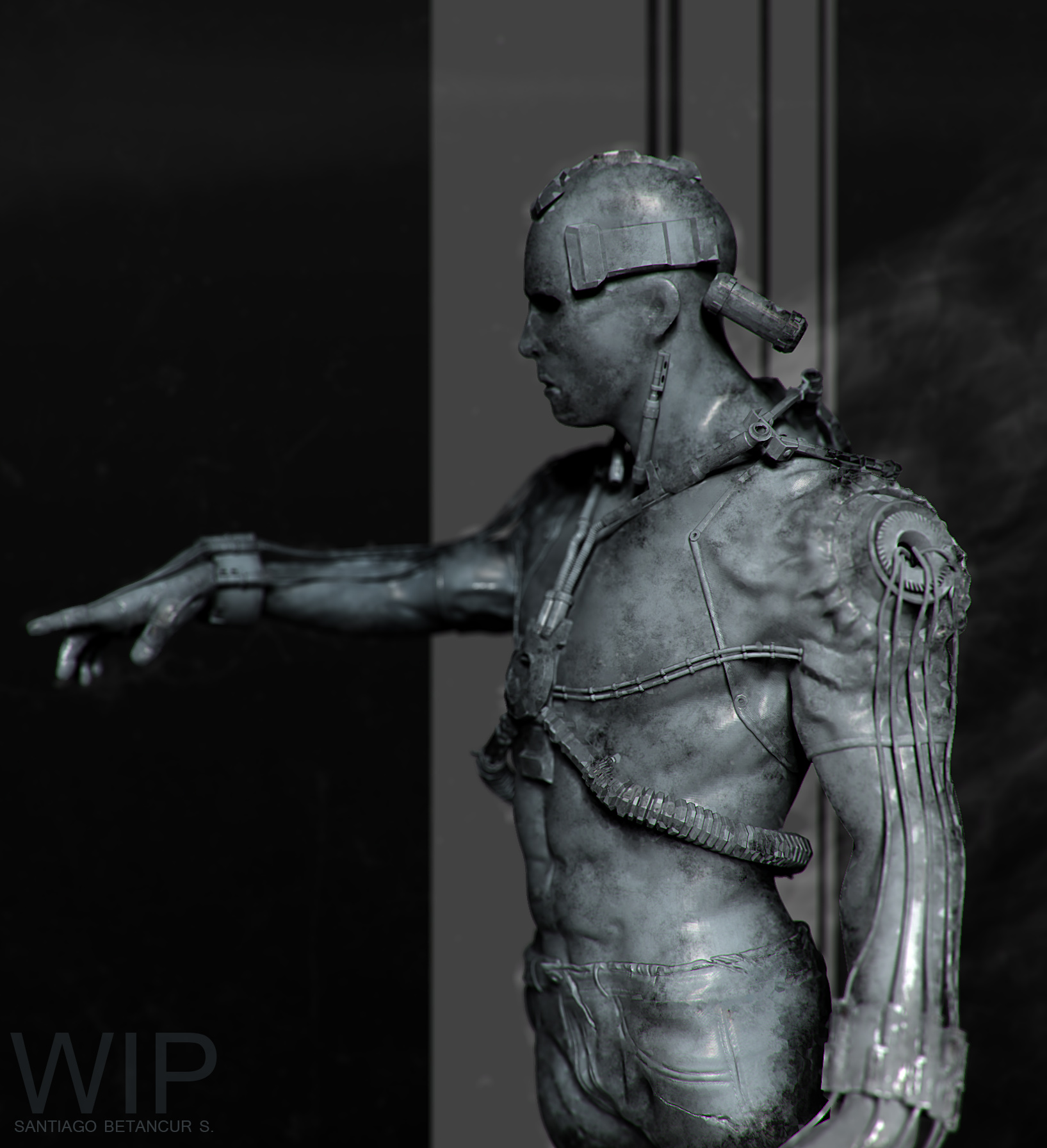 concepting a cyborg in zbrush by daniele angelozzi