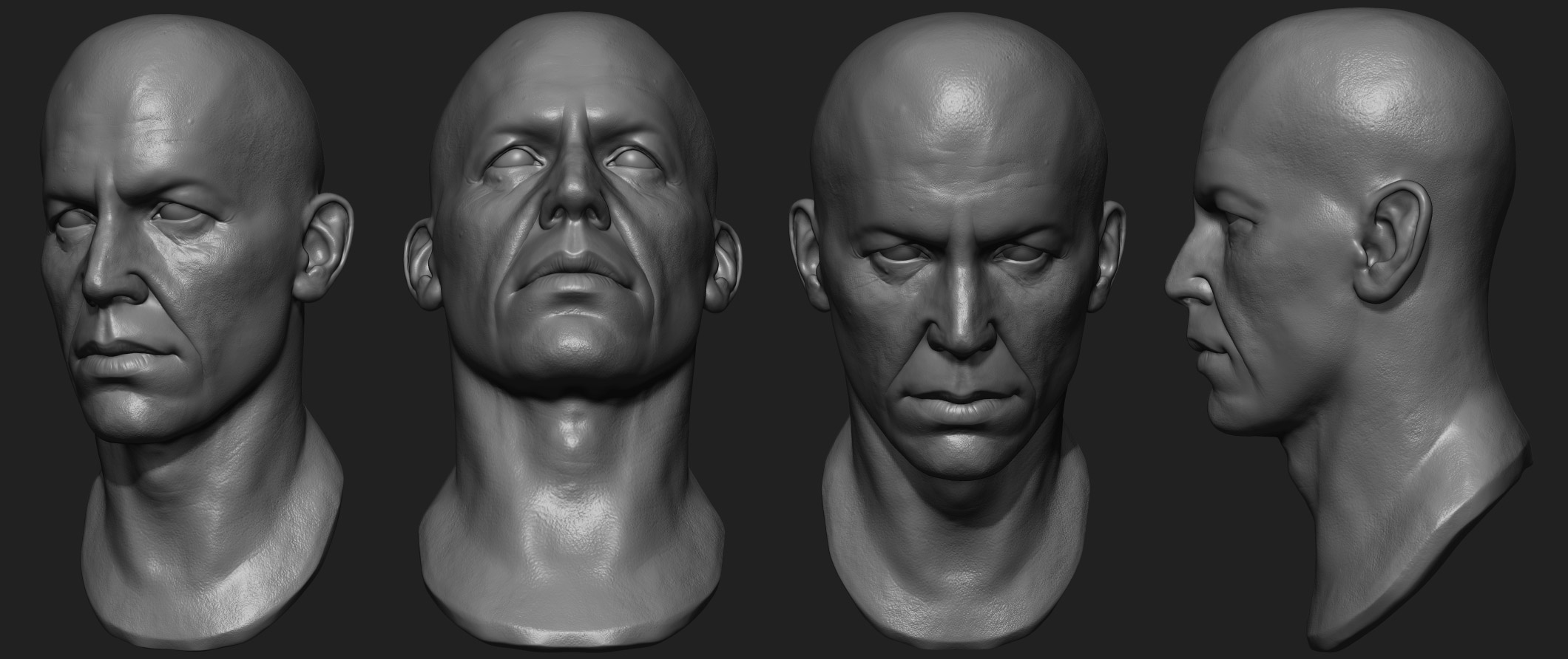 stylized male face sculpt : r/ZBrush