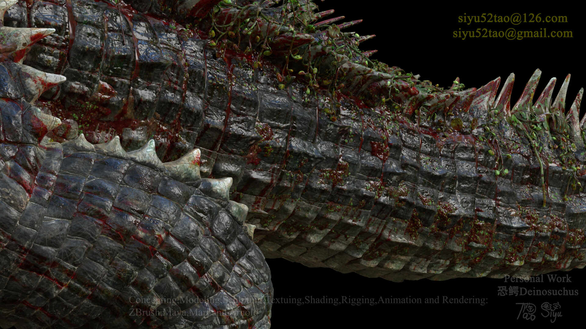 A Siyu Tao Demoreel of 恐鳄 Deinosuchus Part1 Modeling (Personal