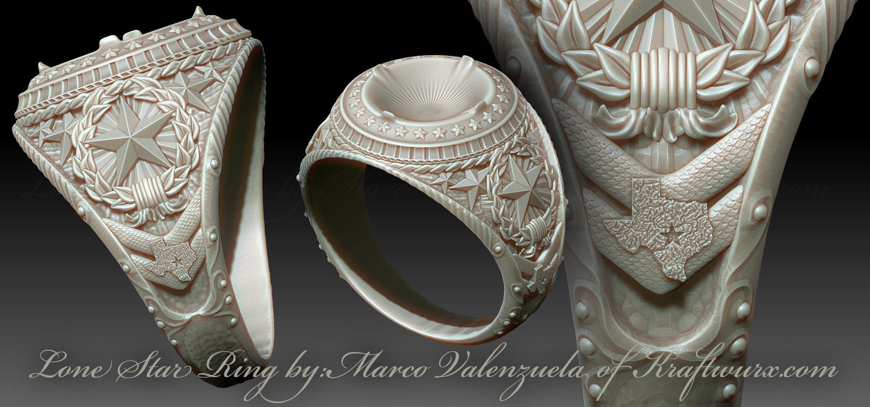 Lone Star Ring for 3d Printing / Jewelry - ZBrushCentral