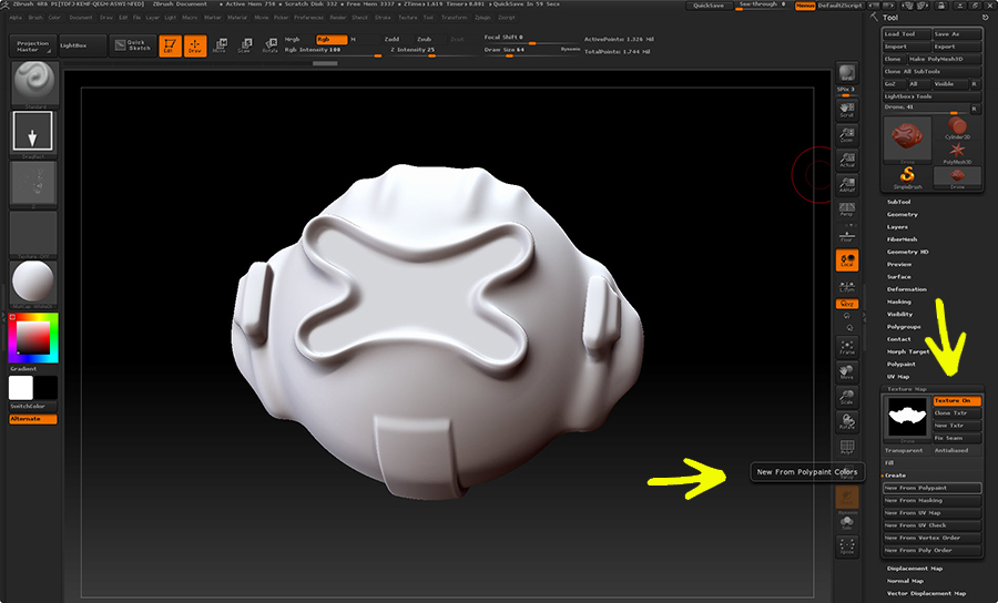 project not polypainting zbrush