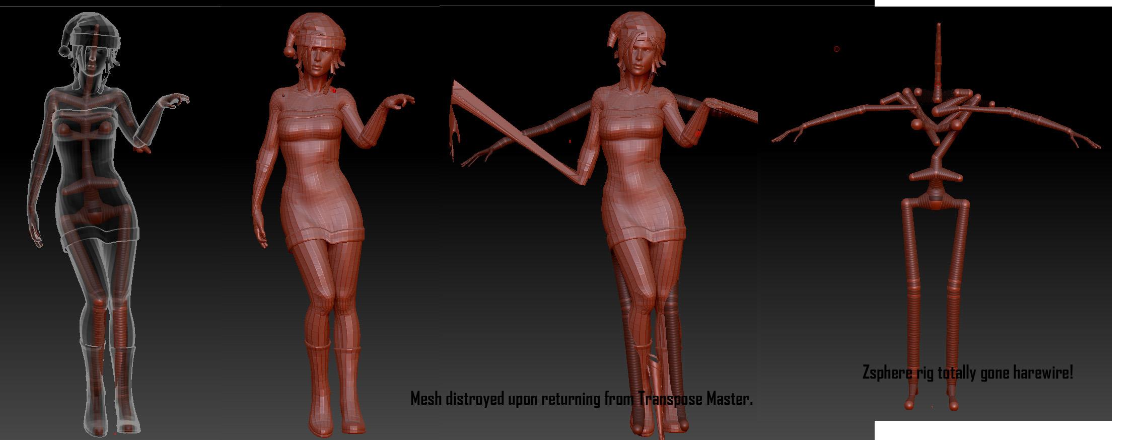 Transpose Master Rigging problem. Mesh deform after Tpose>SubT action -  ZBrushCentral