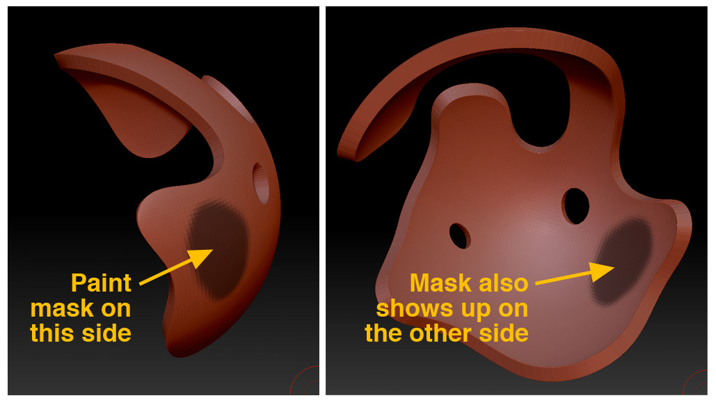 How to paint a mask on one side of an object only - ZBrushCentral